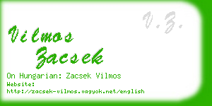 vilmos zacsek business card